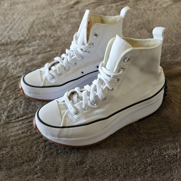 Converse Run Star Platform High Top White Women’s 8 Men’s 6.5 Canvas Sneakers - Picture 9 of 16